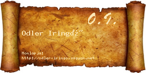 Odler Iringó névjegykártya